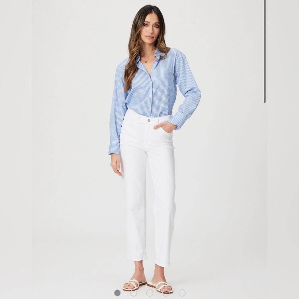 EUC Paige Straight Leg White Jeans